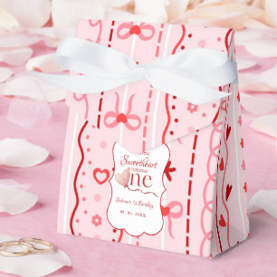 First Birthday valentine baby birthday party Favor Boxes