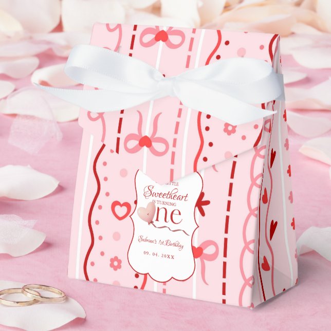 First Birthday valentine baby birthday party Favor Boxes (Wedding)