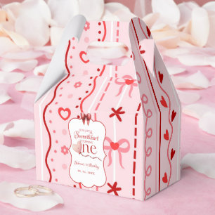 First Birthday valentine baby birthday party Favor Boxes