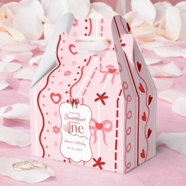 First Birthday valentine baby birthday party Favor Boxes (Wedding)