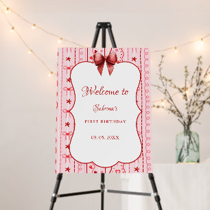 First Birthday valentine baby birthday party Foam Board