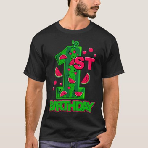 First Birthday Watermelon T_Shirt