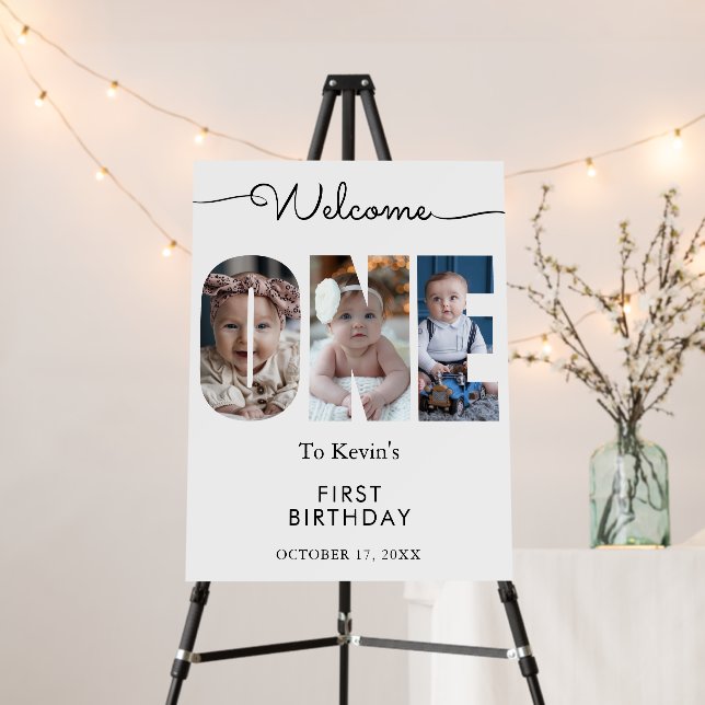 First Birthday Welcome 1st Birthday Decorations Foam Board (In Situ (Stand))