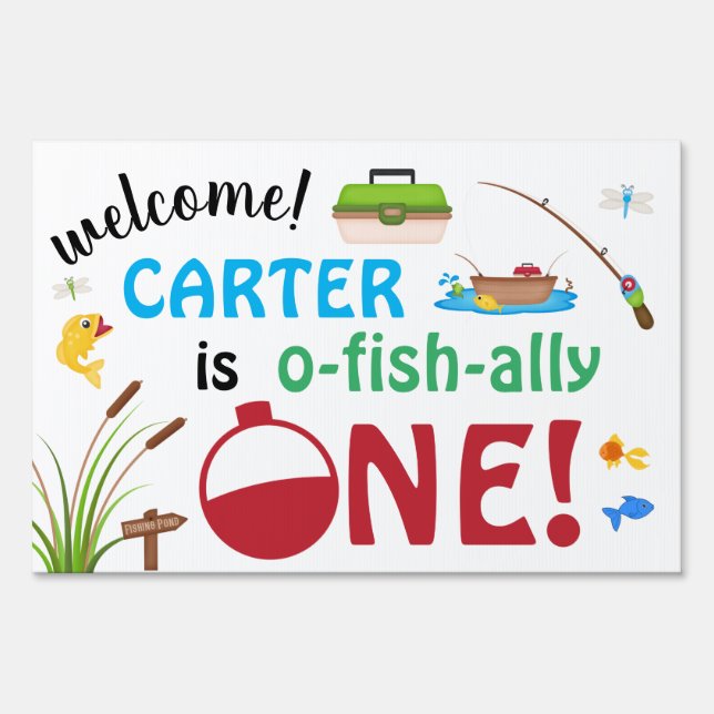 First Birthday Welcome Sign Ofishally One Theme (Front)