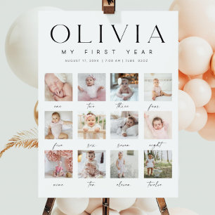 First Birthday Welcome Sign Poster, Editable Miles