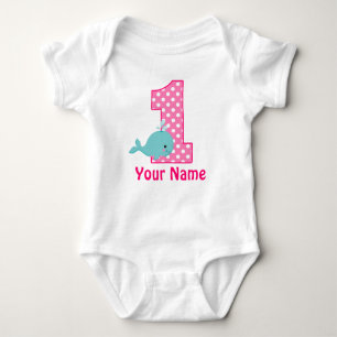 First Birthday Whale Pink Personalized Shirt