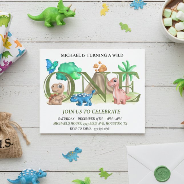 First Birthday Wild One Baby Dinosaurs  Flyer (Creator Uploaded)