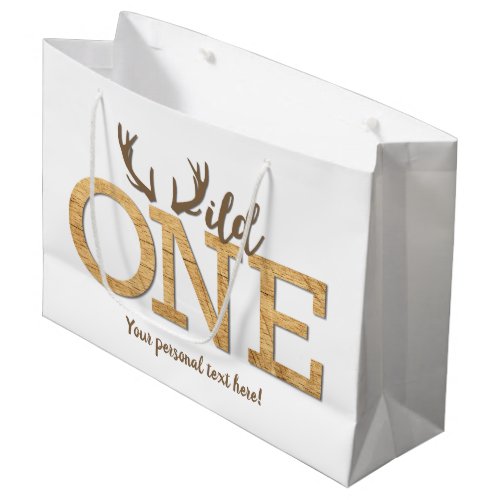 First Birthday Wild One Boy Birthday Party Large Gift Bag