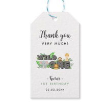 First Birthday Wild One Safari Thank You Gift Tag