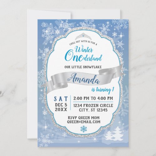 First Birthday Winter Onederland Invitation