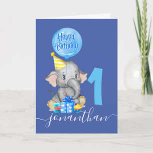  First Birthday with Adorable Personalized Card