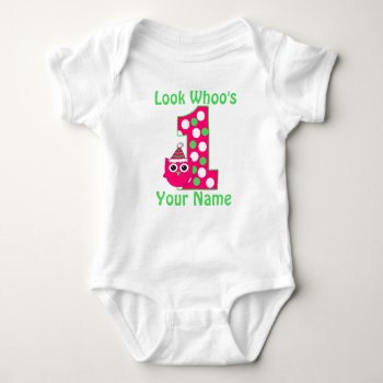 First Birthdy Girl Owl Personalized Shirt by mybabytee at Zazzle
