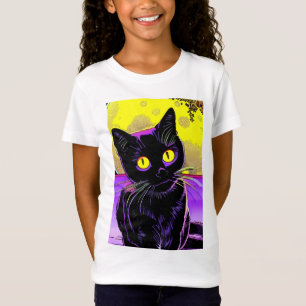 First Black Cat landing on moon surface T-Shirt