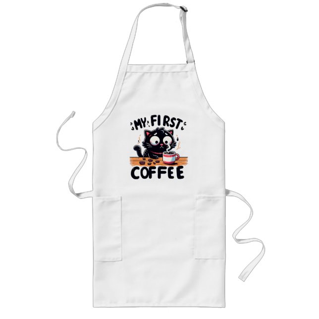First Black Coffee Adventure Long Apron (Front)