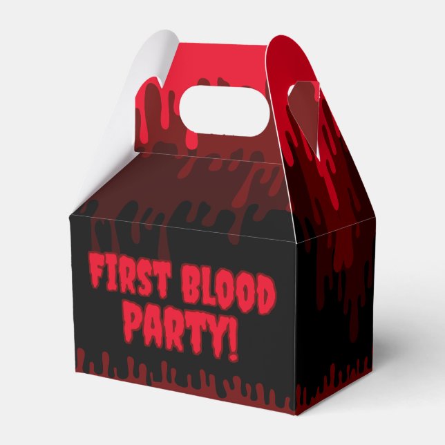 First Blood Party Red Dripping Period Name Favor Boxes (Front Side)