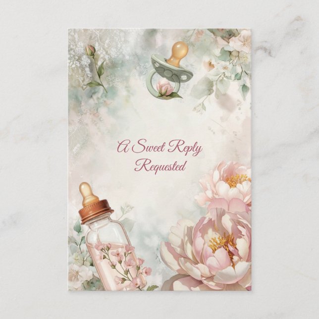 First Bloom Baby Shower Response Card (Front)