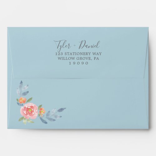 First Bloom Floral Baby Shower Invitation Envelope