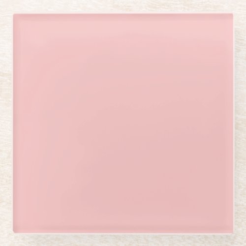 First Blush Pink Solid Color 13_2003 2022 Glass Coaster