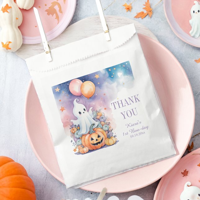 First Boo-Day Celebration - Ghost & Pumpkin Favor Bag (Creator Uploaded)