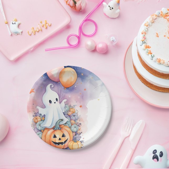 First Boo-Day Celebration -  Ghost & Pumpkin Paper Plates (Creator Uploaded)
