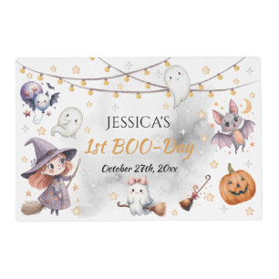 First Boo-day Cute Ghost Birthday Table Decor Placemat