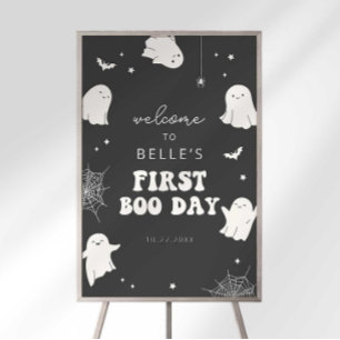 First Boo Day Halloween 1st Birthday Welcome Sign
