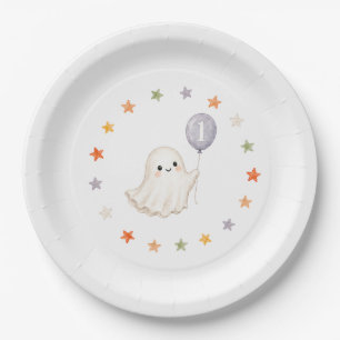 First Boo Ghost Halloween First Birthday Paper Plates