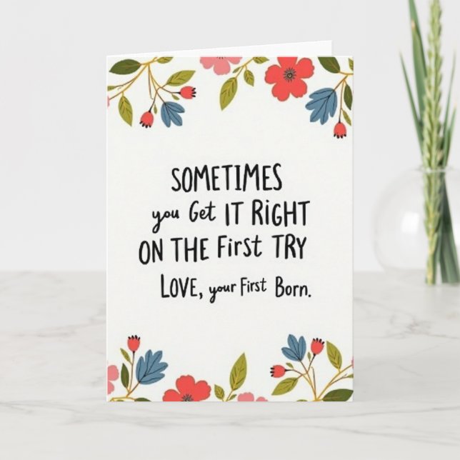 First Born Floral Love Card (Front)