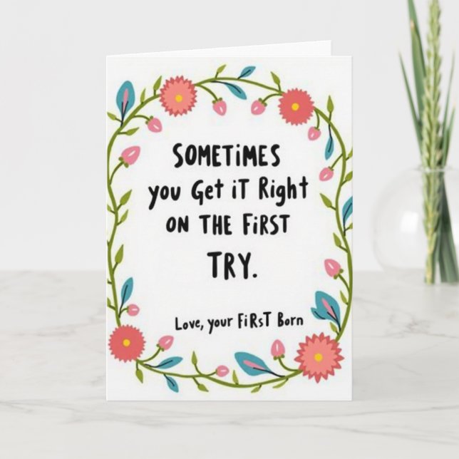 First Born Floral Mothers Day Card (Front)