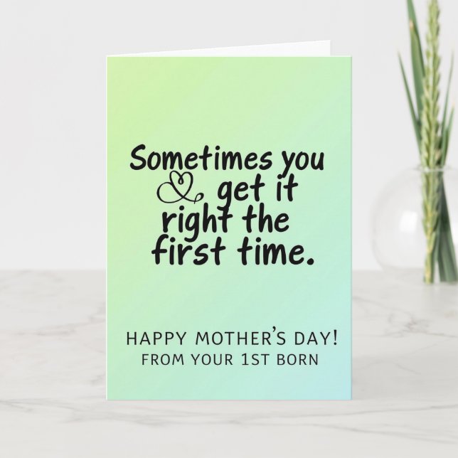 First Born Mothers Day Art Card (Front)
