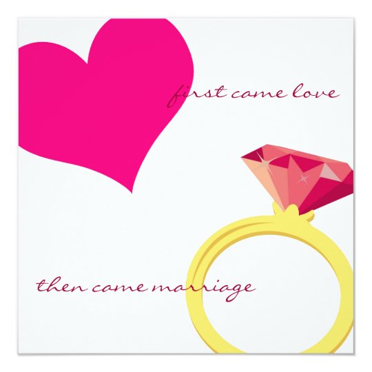 FIRST CAME LOVE-pink Invitation
