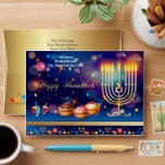 First Candle of Hanukkah Festival of Lights Party Envelope<br><div class="desc">First Candle of Hanukkah. Happy Hanukkah Festival of lights party invitation beauty Jewish holiday card. Beautiful Jewish Holiday Chanukkah background with traditional Chanuka decorative symbols - wooden dreidels (spinning top), donuts, hanukkiah menorah, candles, star of David and glowing lights wallpaper gold pattern. Hanukkah festival of lights event decoration. Jerusalem, Israel....</div>