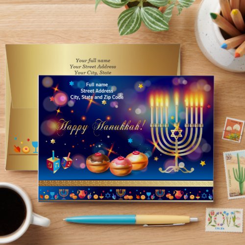 First Candle of Hanukkah Festival of Lights Party Envelope