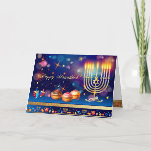 First Candle of Hanukkah Festival of Lights Party Letterpress Thank You Card