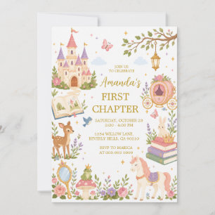 First Chapter Girl Storybook Birthday Invitation