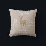 First Christmas 1 photo baby details deer Ceramic  Throw Pillow<br><div class="desc">First Christmas 1 photo baby details deer elegant modern design. Part of a stunning collection. With space for the name,  year of birth,  date of birth,  weight in lb and oz and length in inches. Beautiful delicate hand drawn deer design.</div>
