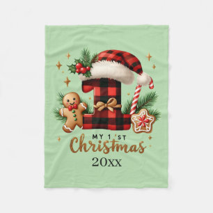 First Christmas add year baby Fleece Blanket