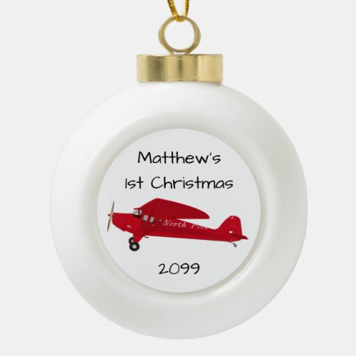 First Christmas Airplane North Pole Ornament