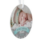 First Christmas Aqua Blue Baby Boy Photo