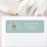 First Christmas aqua reindeers delicate rustic Label<br><div class="desc">First Christmas natural aqua blue reindeer delicate rustic elegant modern return address label design. Part of a stunning collection.</div>