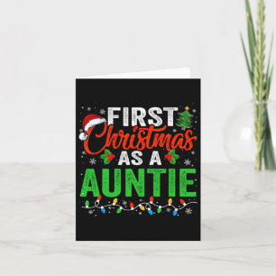 First Christmas As A Auntie Xmas Lights Family Chr Card