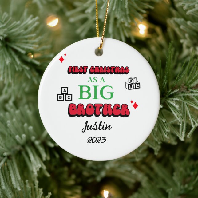 "First Christmas as a Big Brother" Ornament (Tree)