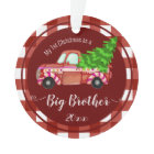 First Christmas as a Big Brother Red Truck Photo