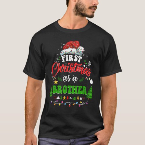 First Christmas As A Brother Funny Holiday Santa H T_Shirt