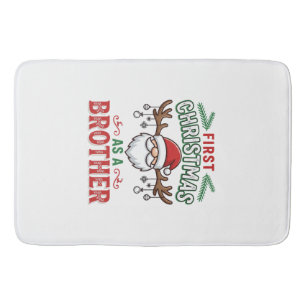 First Christmas As a Brother Santa Gnome Bath Mat