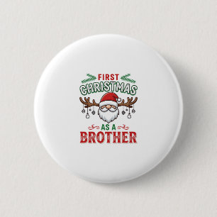 First Christmas As a Brother Santa Gnome Button