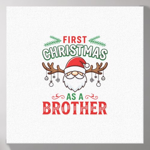 First Christmas As a Brother Santa Gnome Canvas Photo Tile