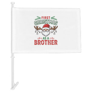 First Christmas As a Brother Santa Gnome Car Flag