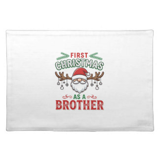 First Christmas As a Brother Santa Gnome Cloth Placemat