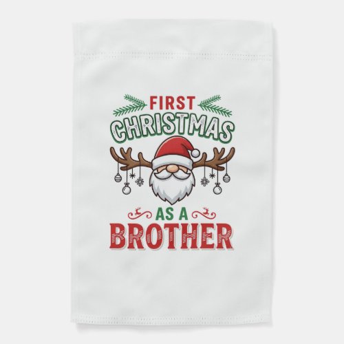 First Christmas As a Brother Santa Gnome Garden Flag